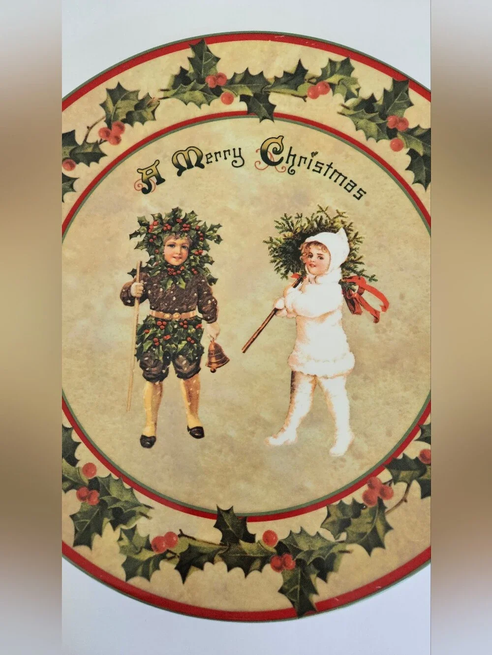 Bethany Lowe Designs Holly Edged Christmas Platter 